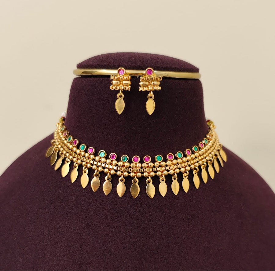 Rashmika Inspired Multicolor Stone Fringe Choker