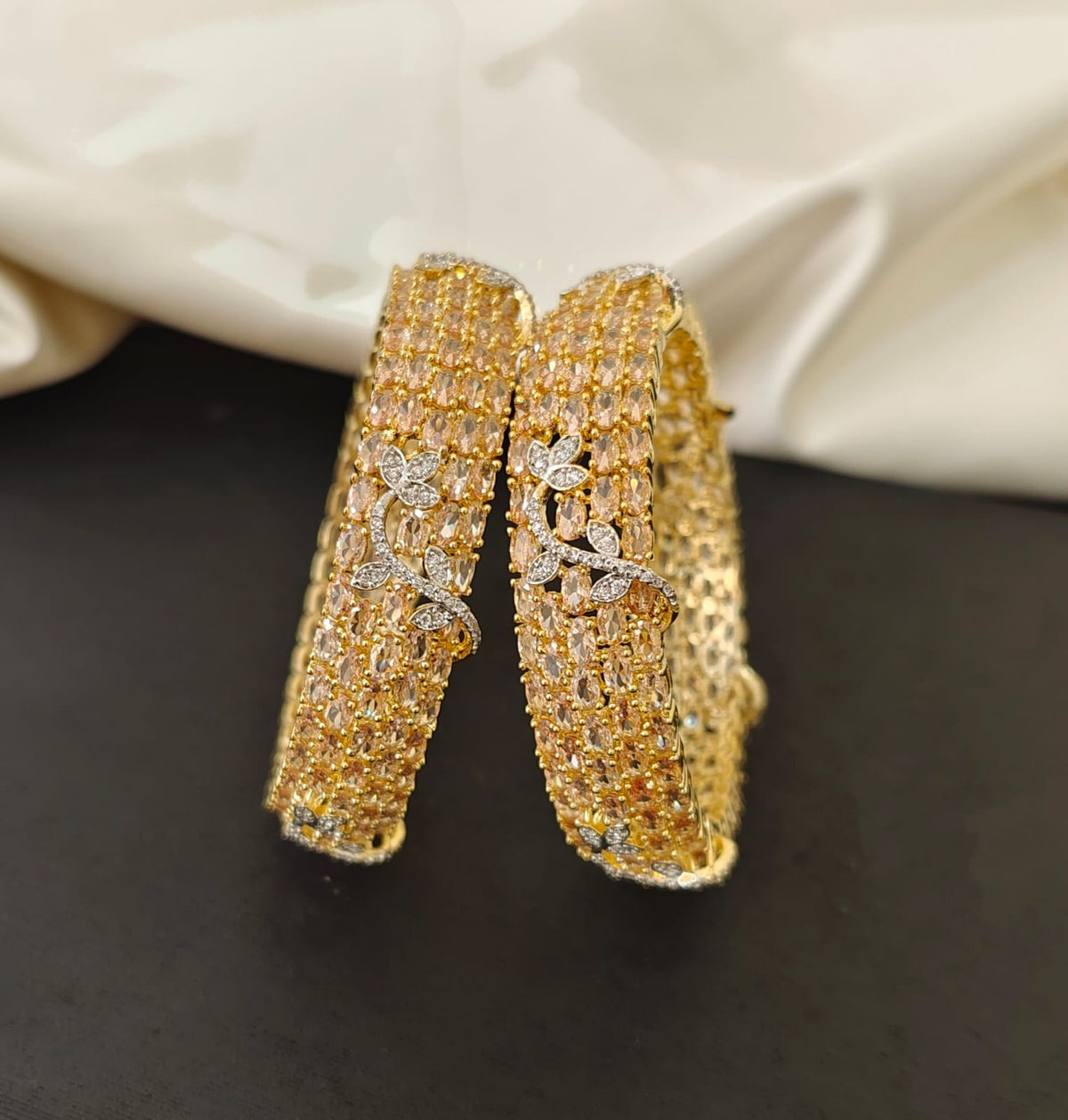 Champagne American Diamond Stone Bangles