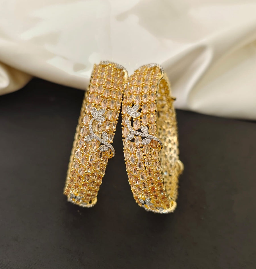 Champagne American Diamond Stone Bangles