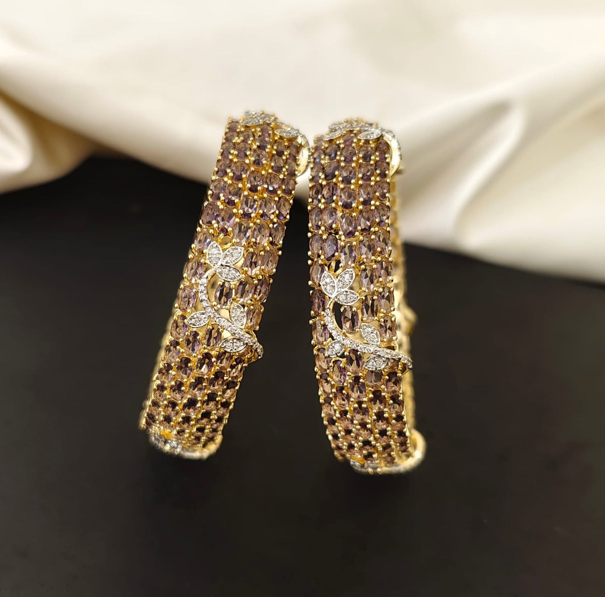Purple American Diamond Stone Bangles