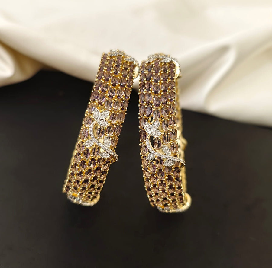 Purple American Diamond Stone Bangles