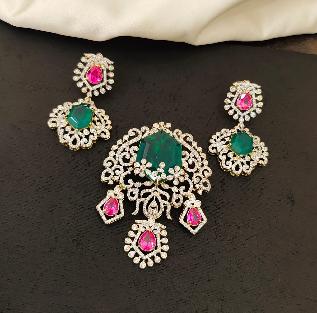 Diamond Inspired Pendant Tops (Pink)