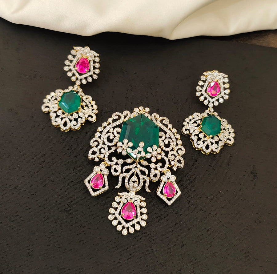 Diamond Inspired Pendant Tops (Pink)