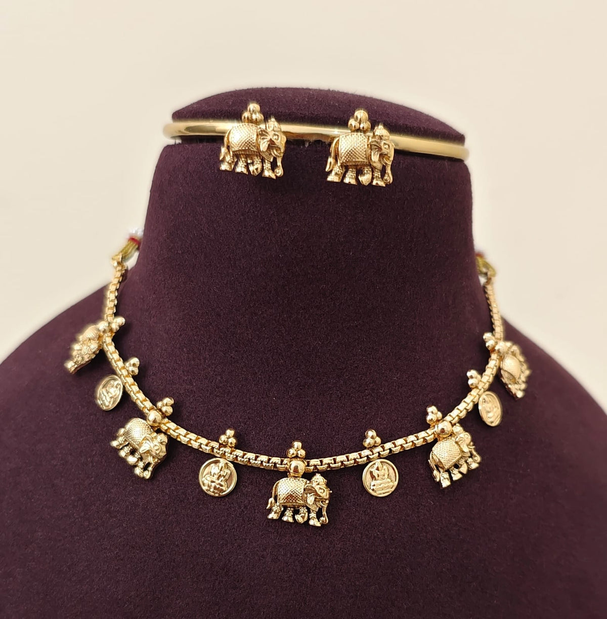 Elephant Charm Gold Inspired Neckset