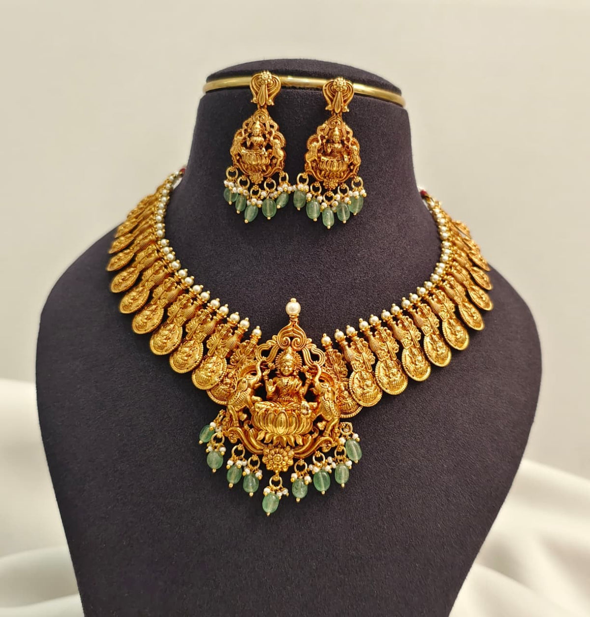 Gold Inspired Lakshmi Necklace Set