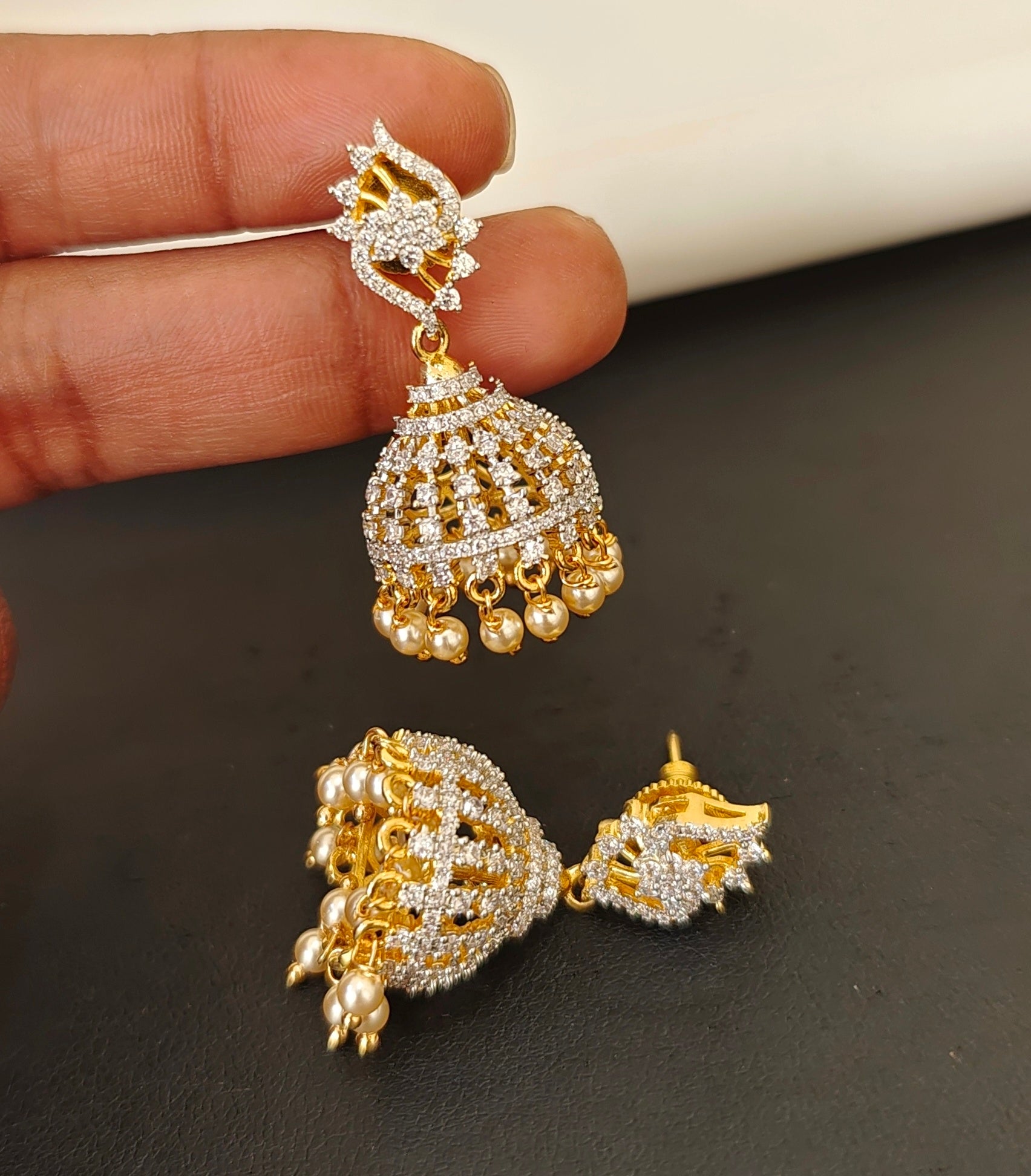 Diamond look Jhumkas