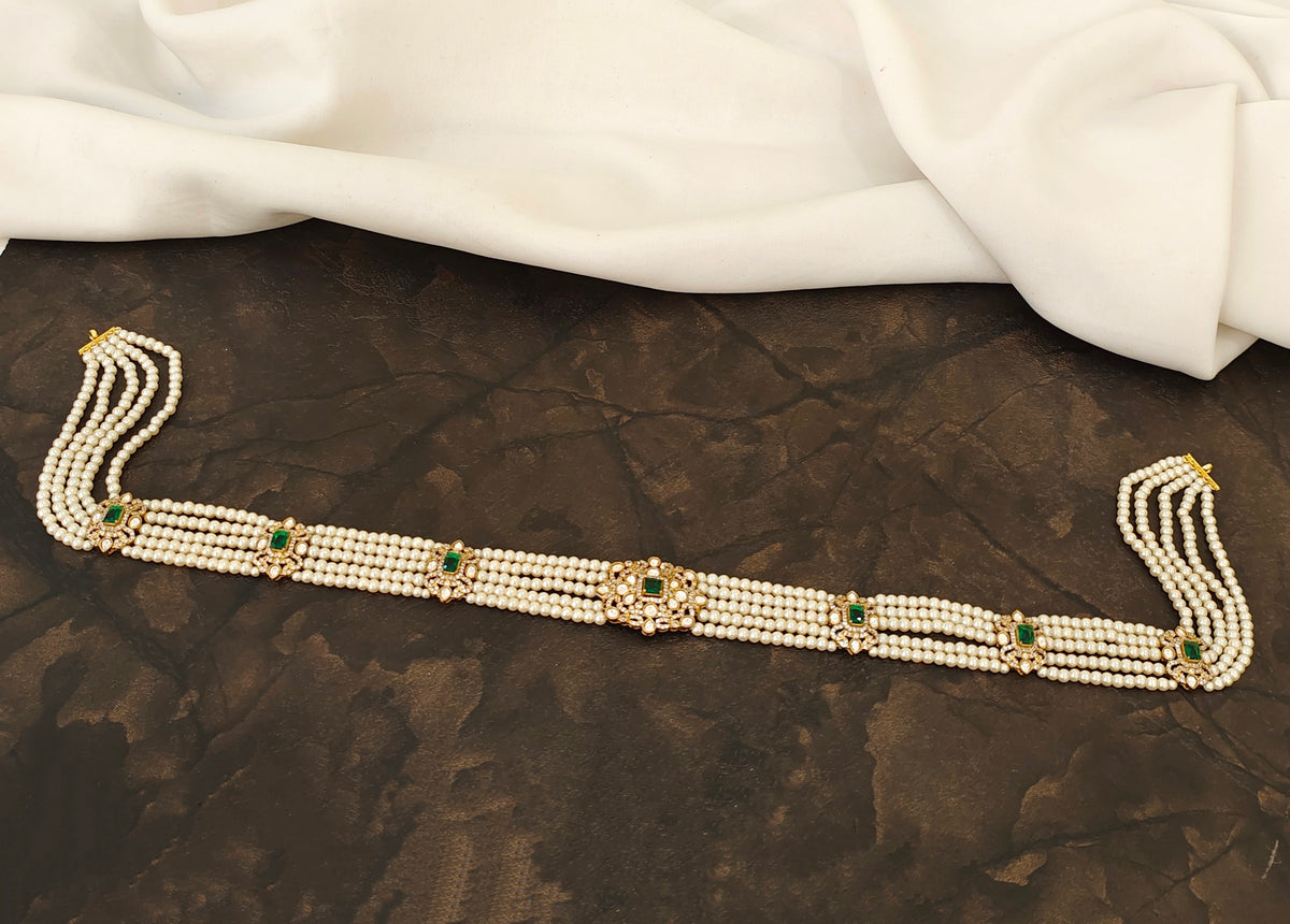Mossanite Hipchain Pearl