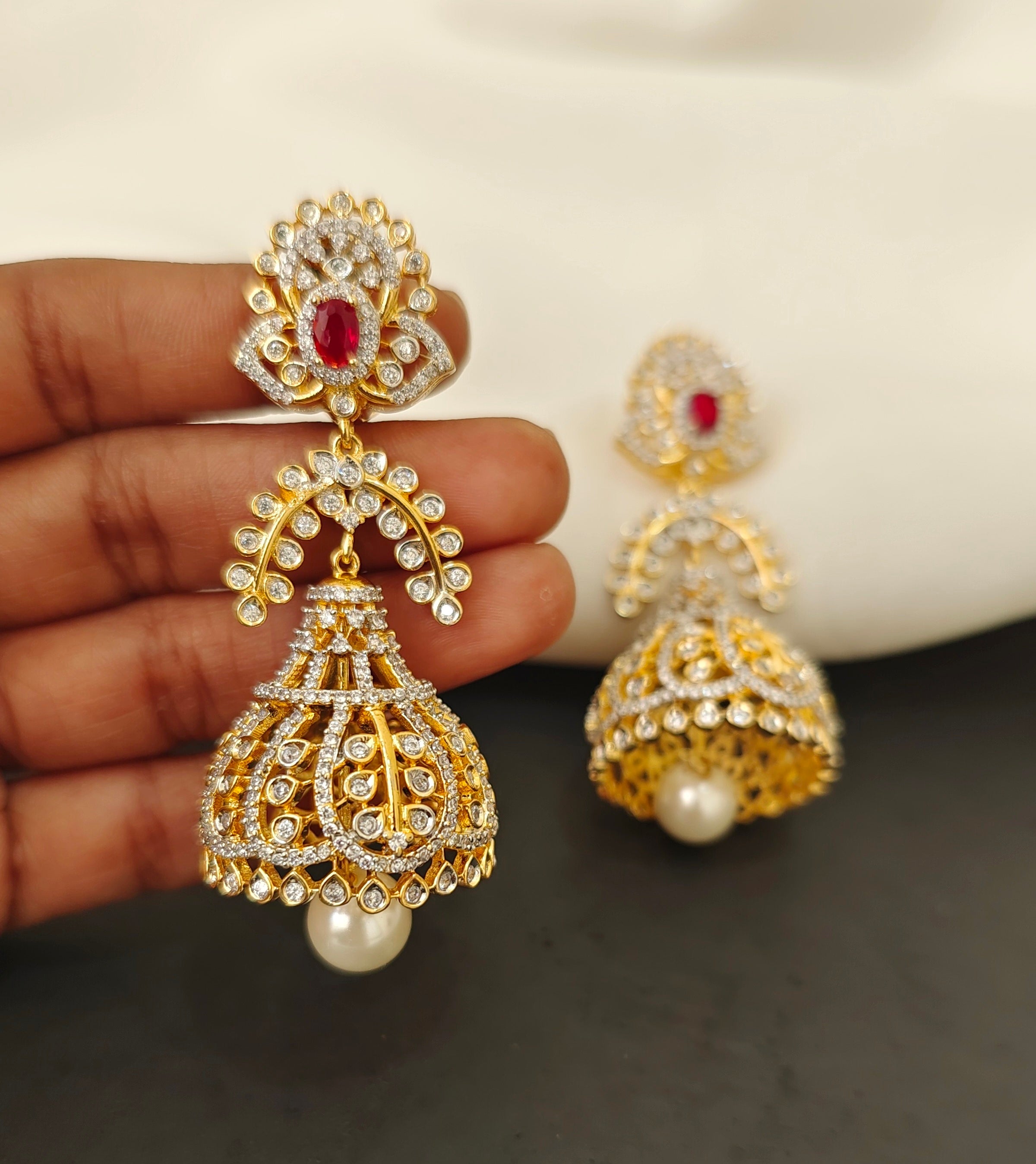 Diamond Inspired Jhumkas