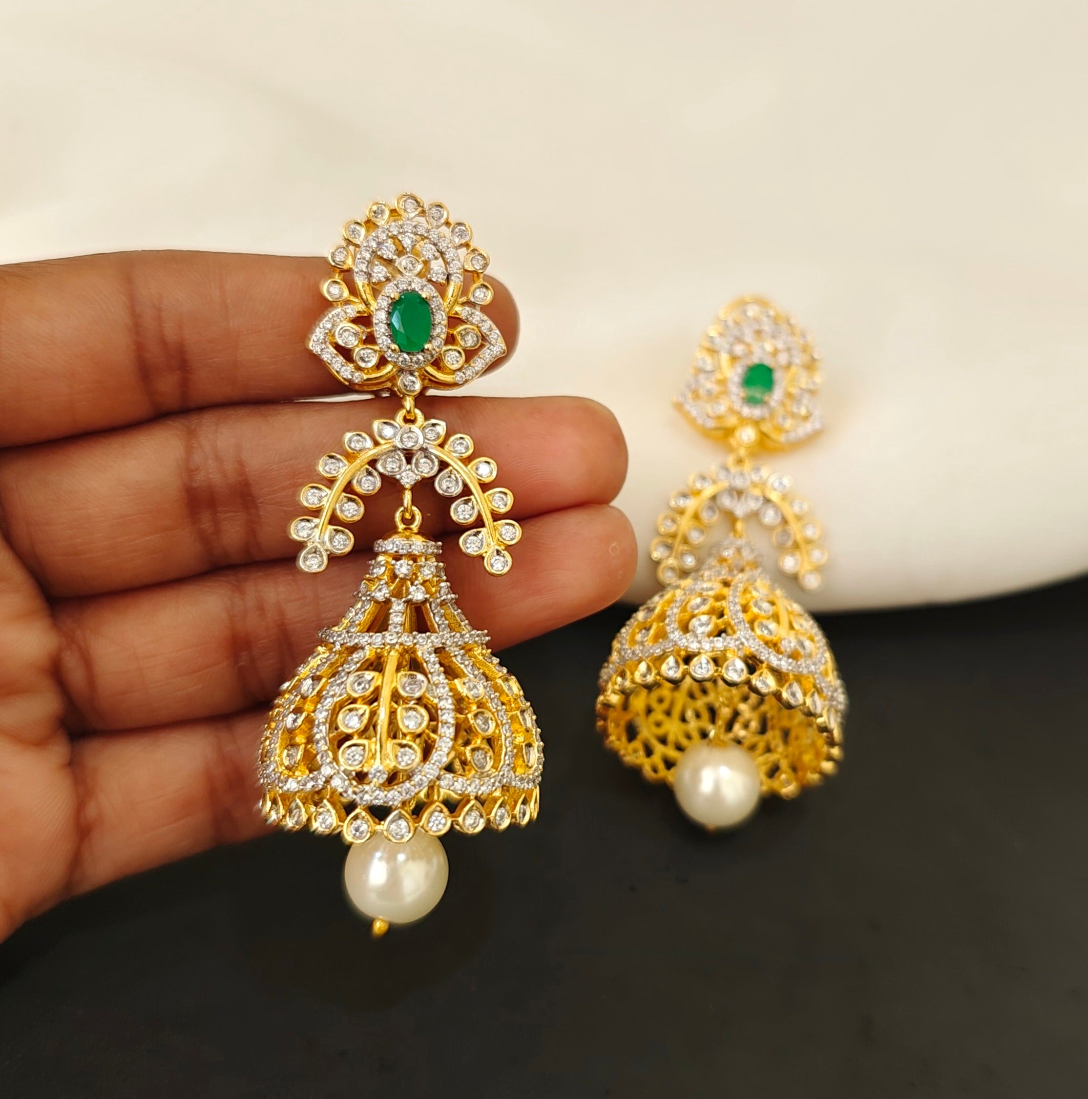 Diamond Inspired Jhumkas