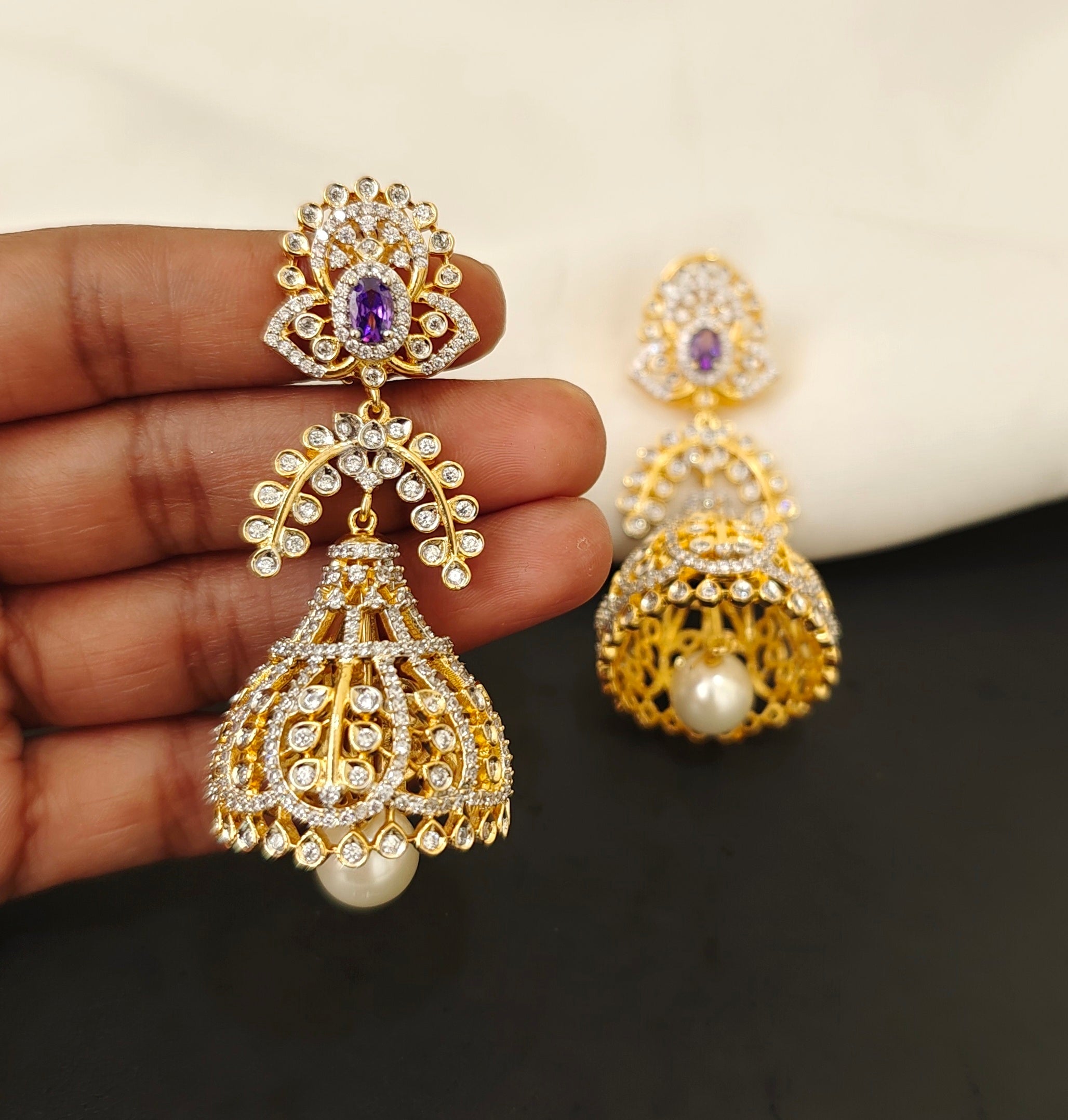 Diamond Inspired Jhumkas