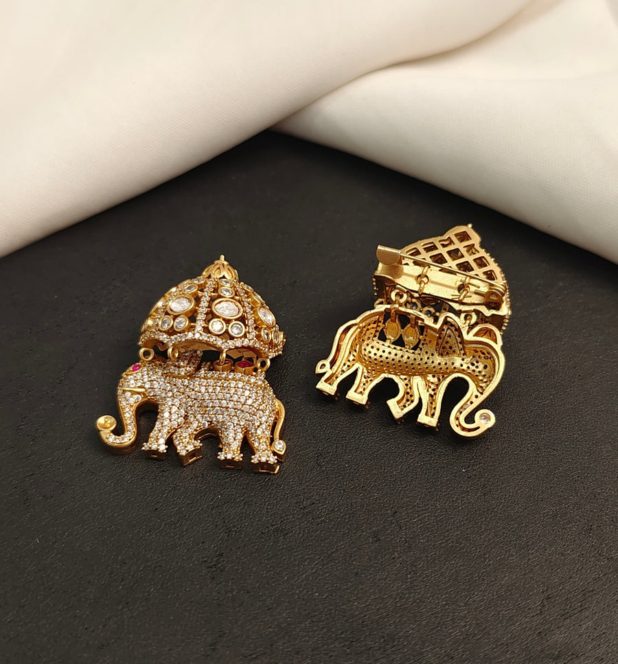 Moissanite Saree Pin/Broach