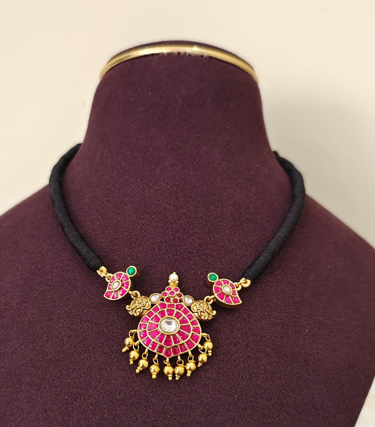 Jadau Kundan Black Thread Necklace