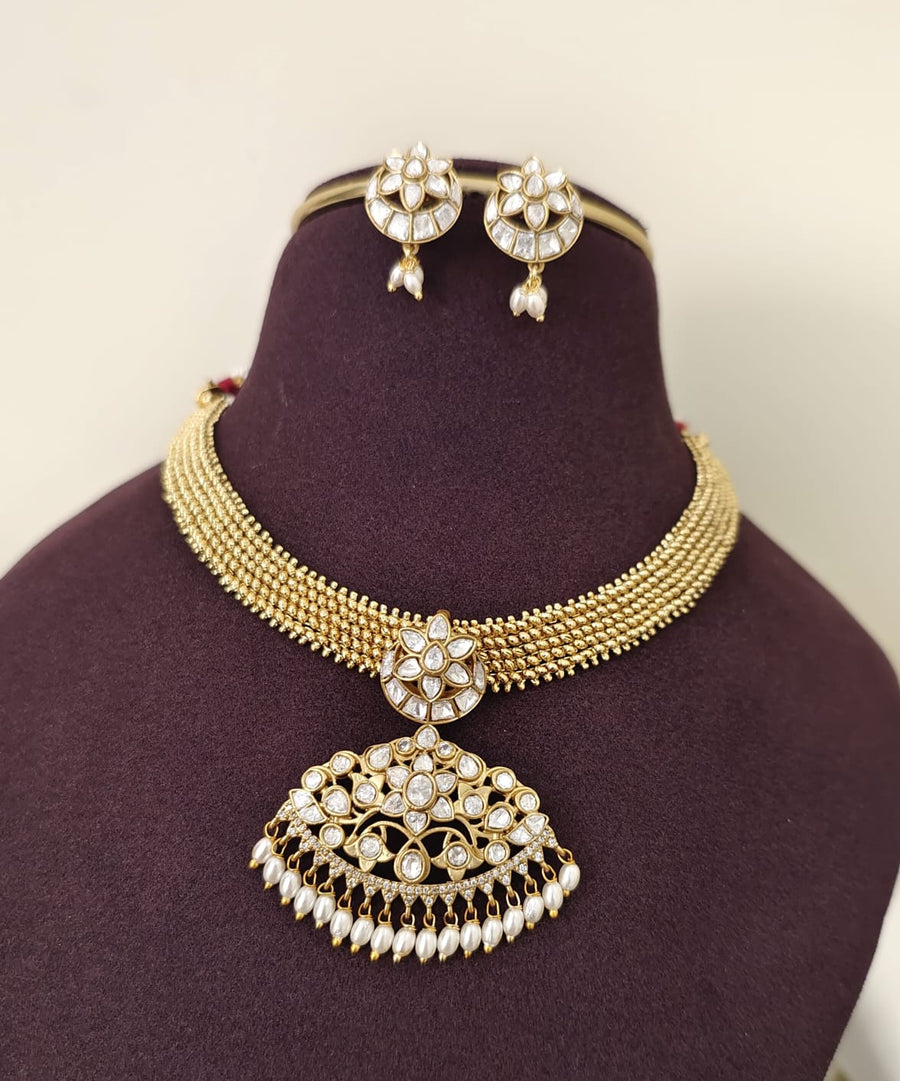 Floral Moissanite Necklace Set