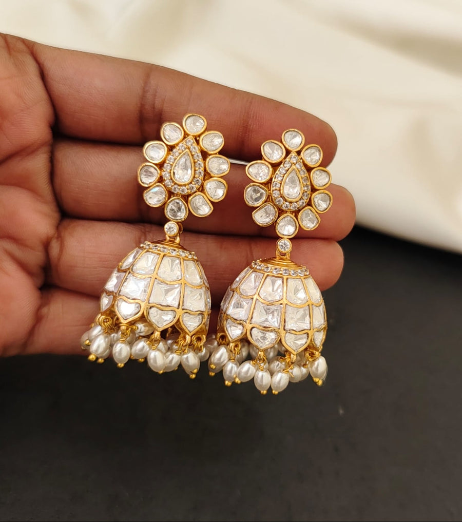 Moissanite Lightweight Jhumkas
