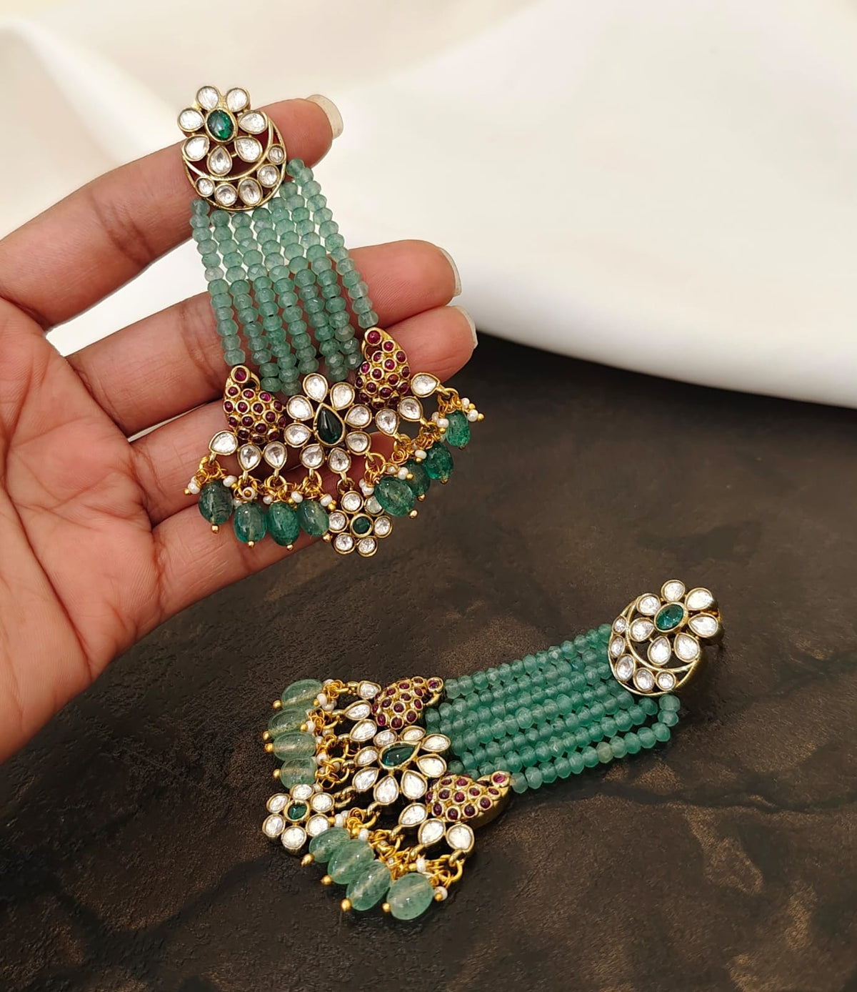 Moissanite Beads Making Earrings