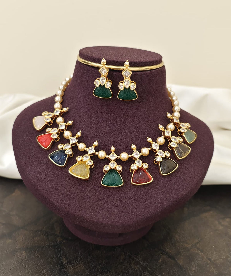 Navaratan Pearl Set