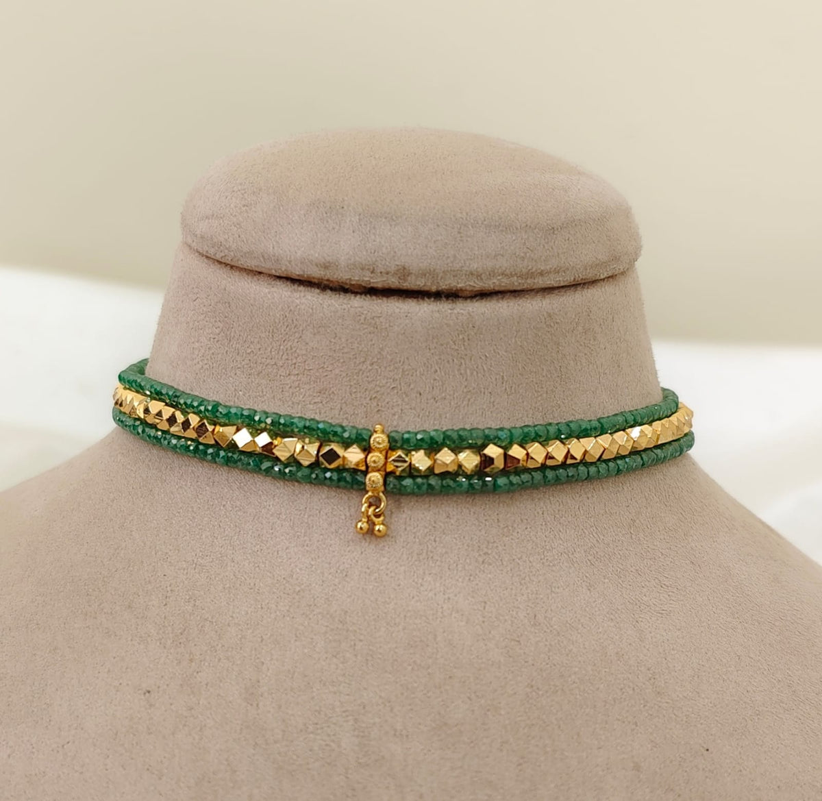 Emerald Green Beaded Rashmika Inspired Choker