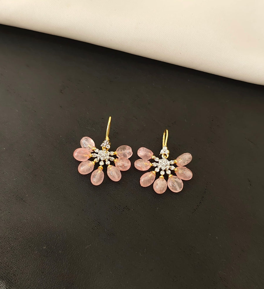 Real Bead Hanging Earrings