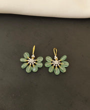Real Bead Hanging Earrings