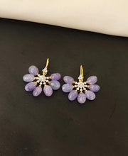 Real Bead Hanging Earrings