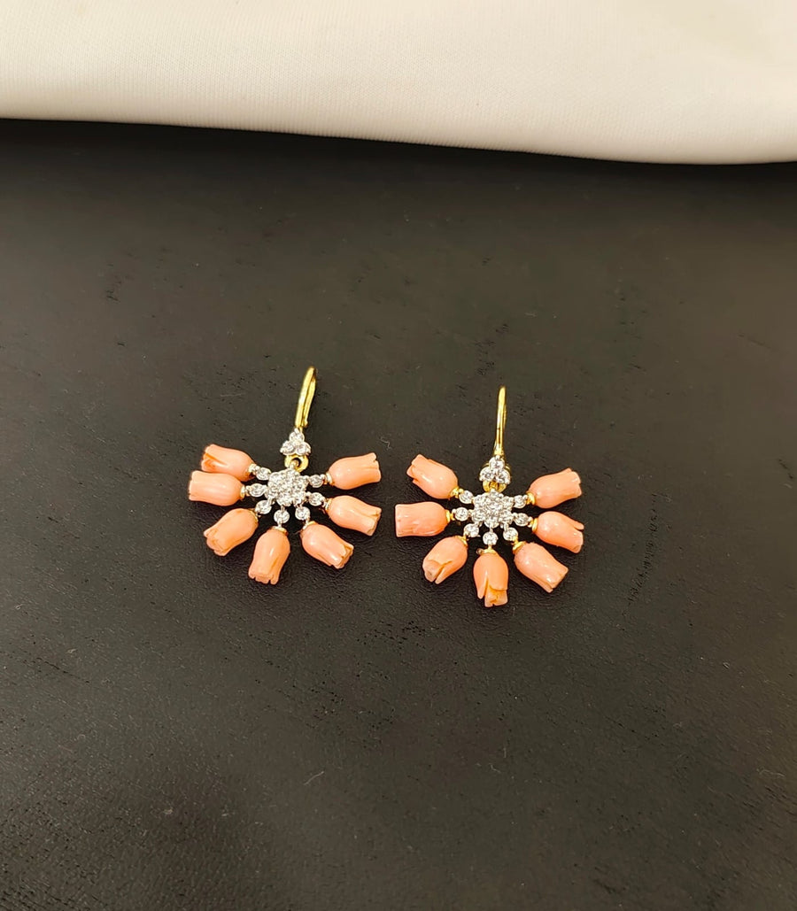 Tulip Bead Hanging Earrings
