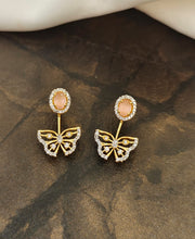 Gold-Plated Butterfly Crystal Earrings